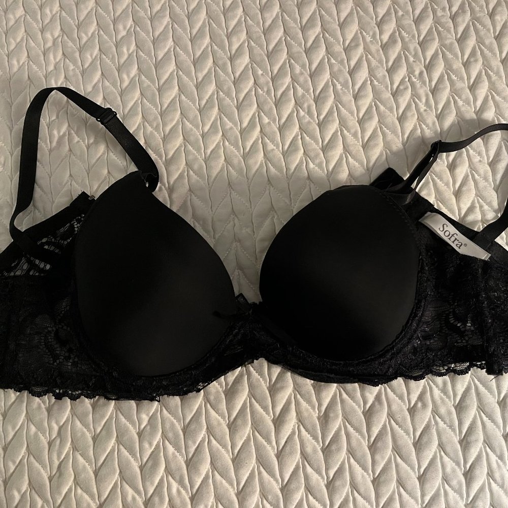 Sofra Black Lace Bra, 34C